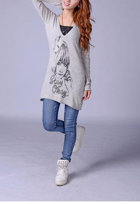 2014大碼針織衫春新款修身V領(lǐng)套頭女針織衫，華諾服飾打造舒適優(yōu)雅